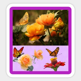 Butterfly Sucking Rose Sticker